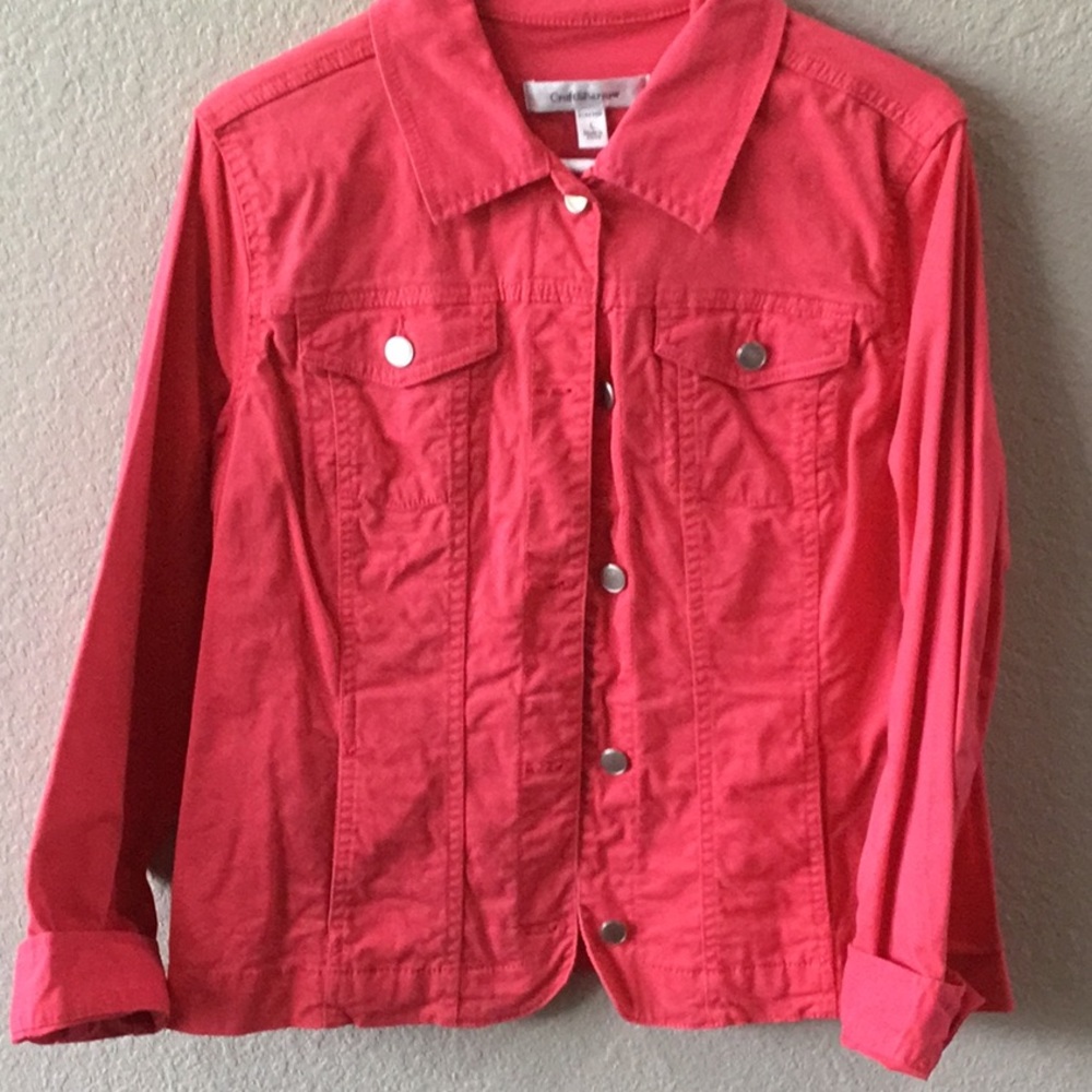 Pink denim jacket
